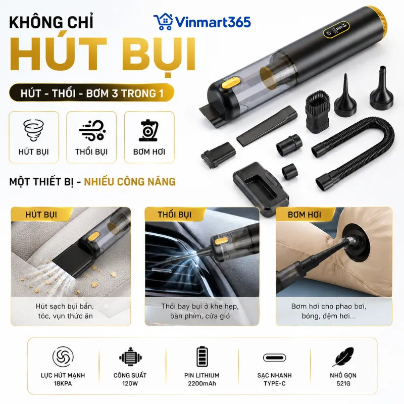 Thiết kế 3 trong 1 tiện ích