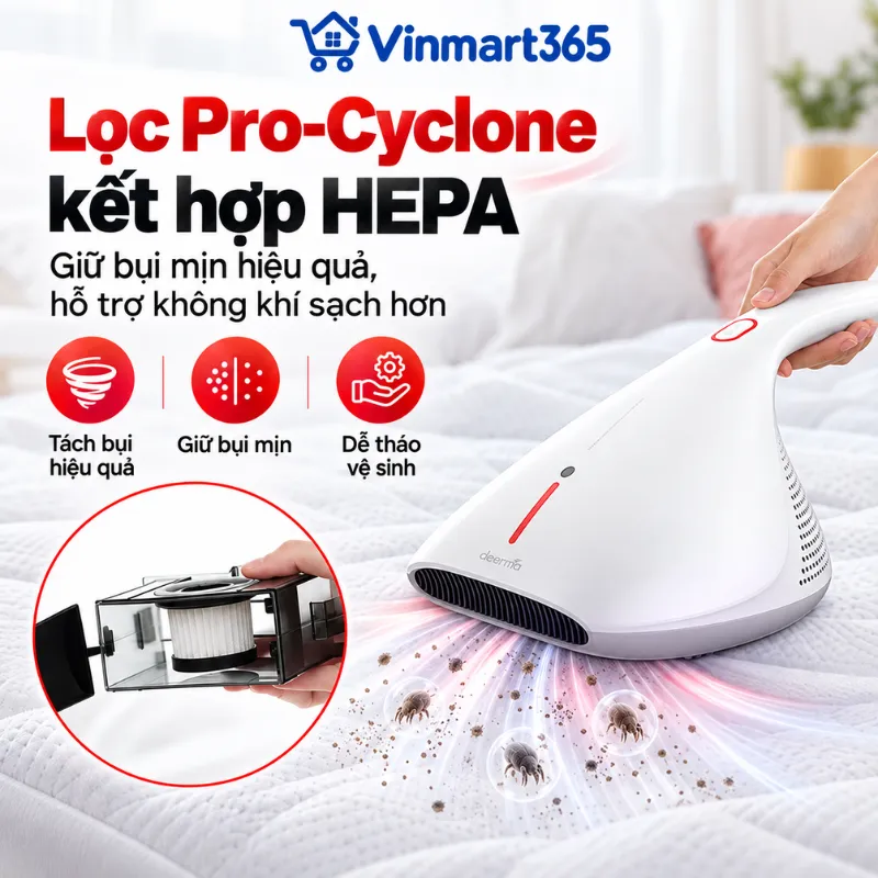 Lọc Pro-Cyclone kết hợp HEPA giúp giữ bụi tốt hơn