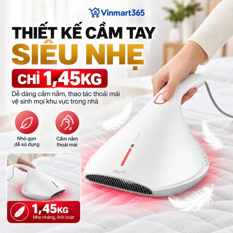 Thiết kế cầm tay 1,45kg, dễ di chuyển trên giường nệm