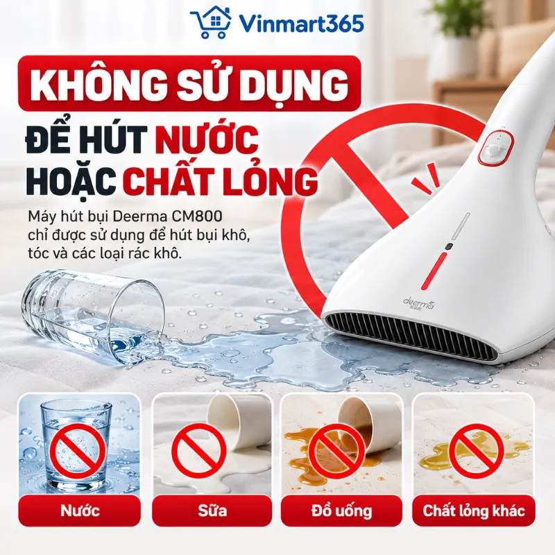 Lưu ý khi sử dụng máy hút bụi đệm giường Deerma CM800