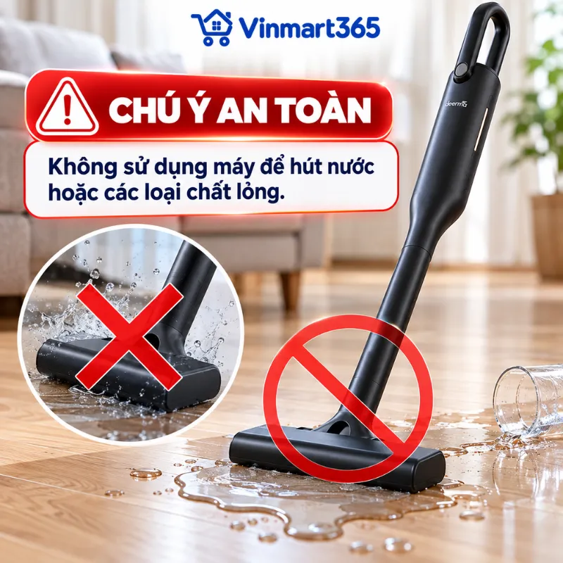 Lưu ý an toàn khi sử dụng máy hút bụi Deerma VC03S