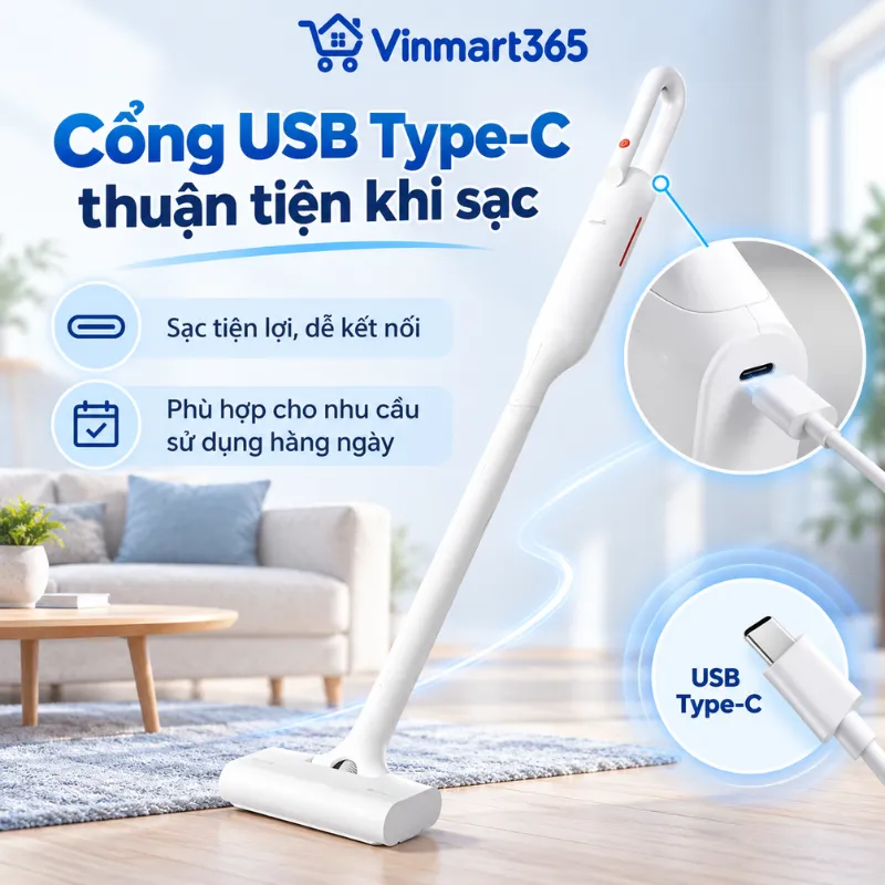 Cổng USB Type-C thuận tiện khi sạc