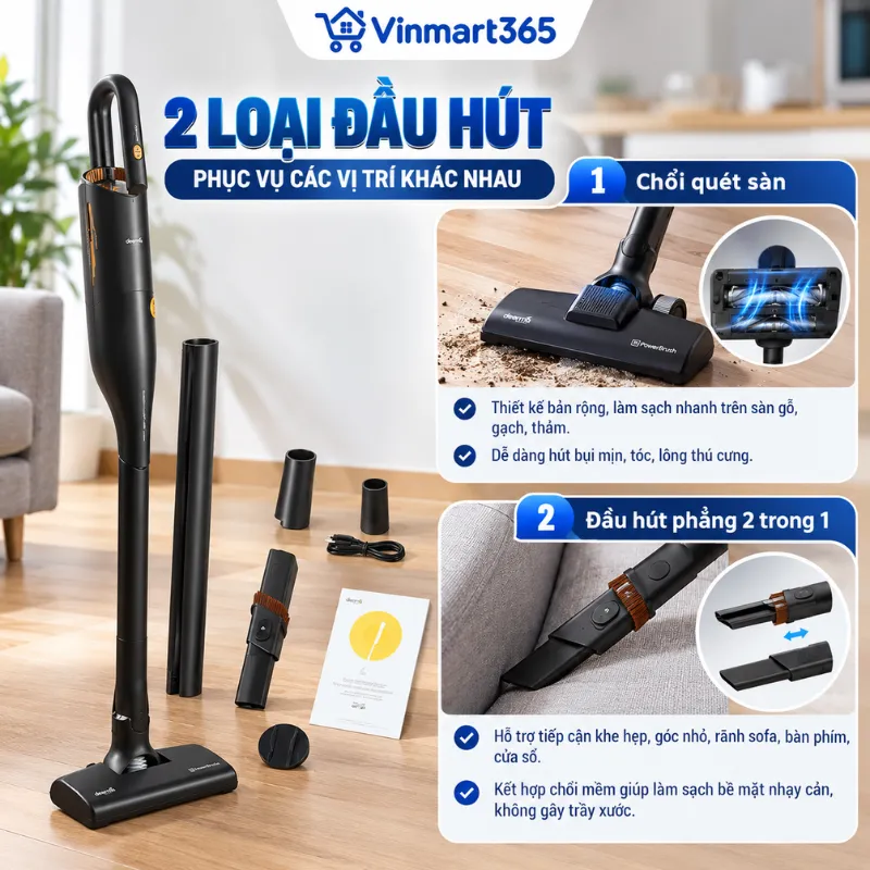 Hai loại đầu hút phục vụ các vị trí khác nhau