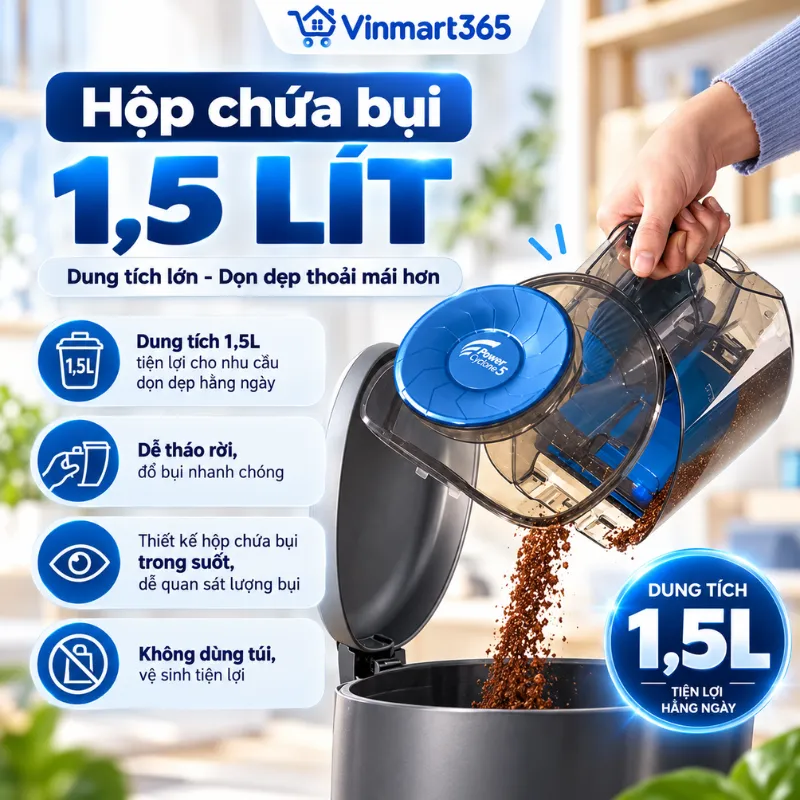 Hộp chứa bụi 1,5 lít