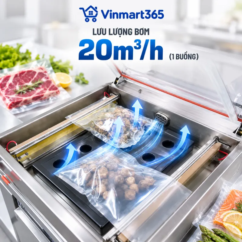 Lưu lượng bơm 20m³/h, hỗ trợ đóng gói số lượng lớn
