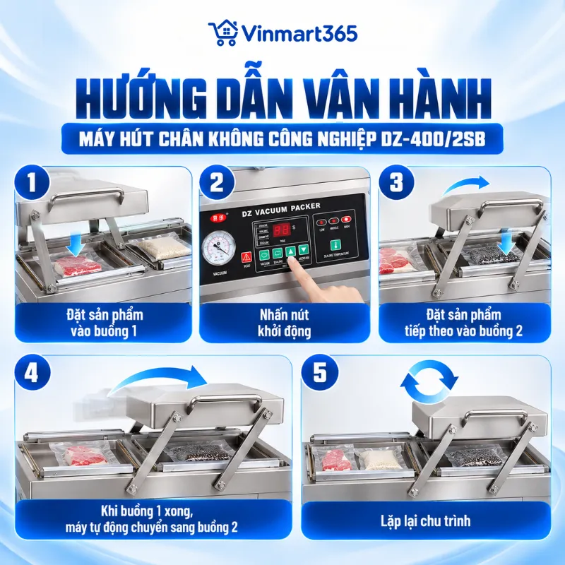 Hướng dẫn vận hành máy hút chân không công nghiệp DZ-400/2SB