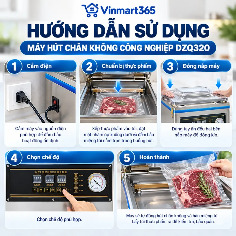 Hướng dẫn sử dụng máy hút chân không công nghiệp DZQ320