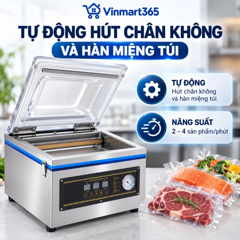 Tự động hút chân không và hàn miệng túi 