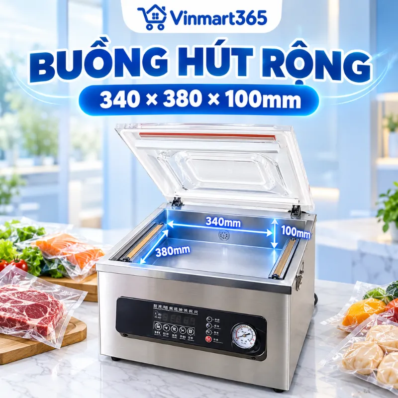 Buồng hút rộng 340 × 380 × 100mm