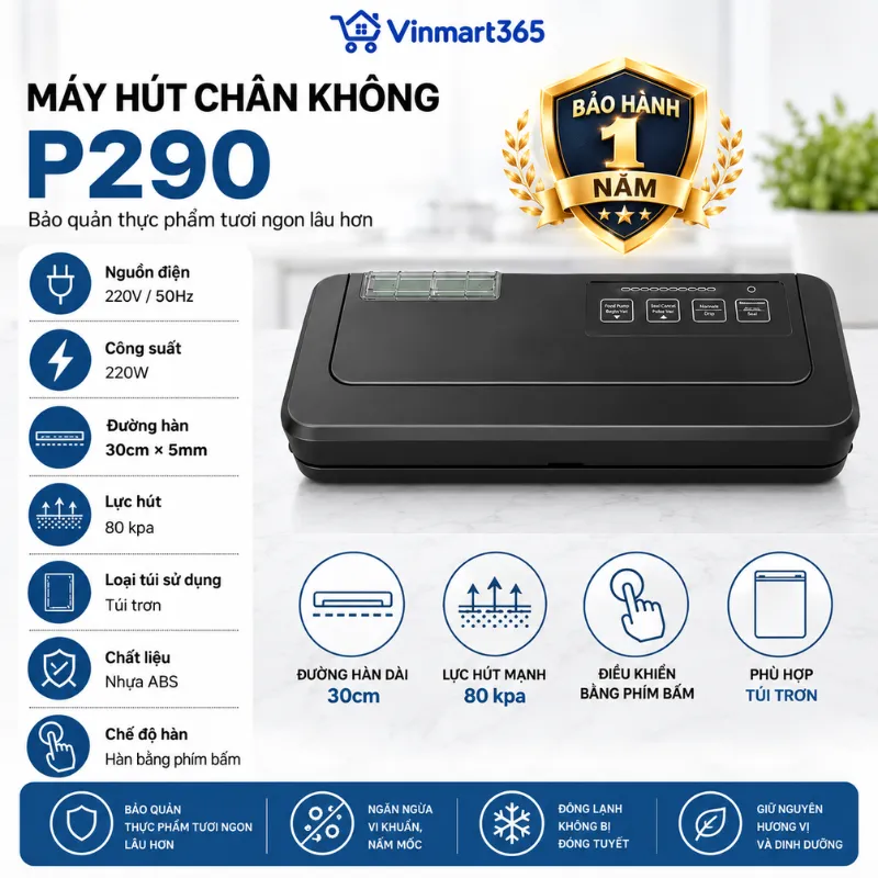 Thông số kỹ thuật máy hút chân không P-290 đa năng