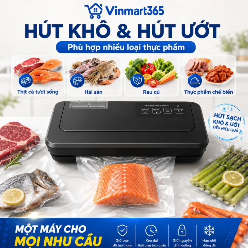 Hút được cả thực phẩm khô, ướt và dạng bột