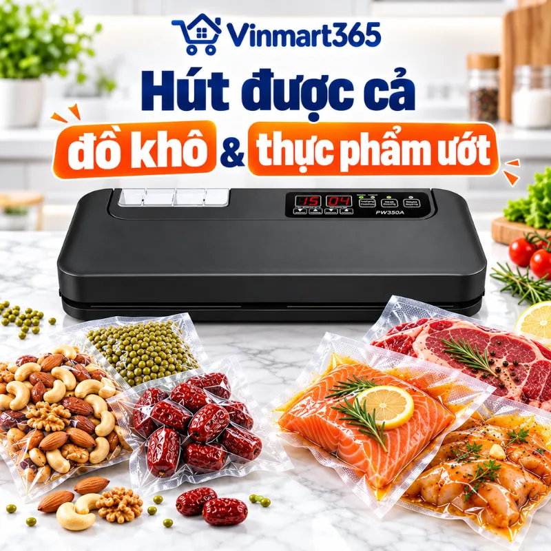 Hút được cả đồ khô và thực phẩm ướt