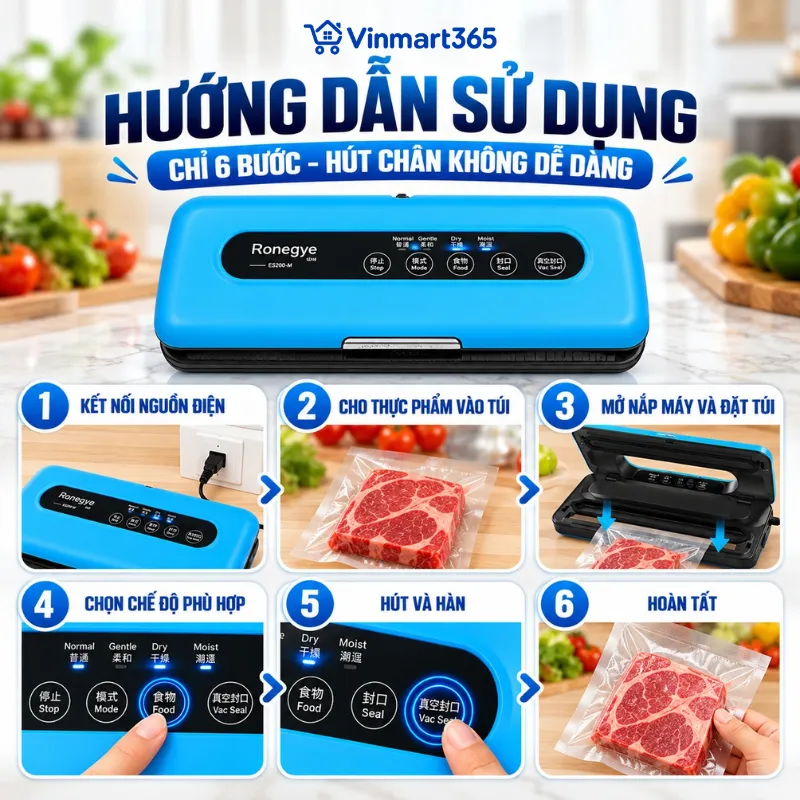 Hướng dẫn sử dụng máy hút chân không Ronegye 5200