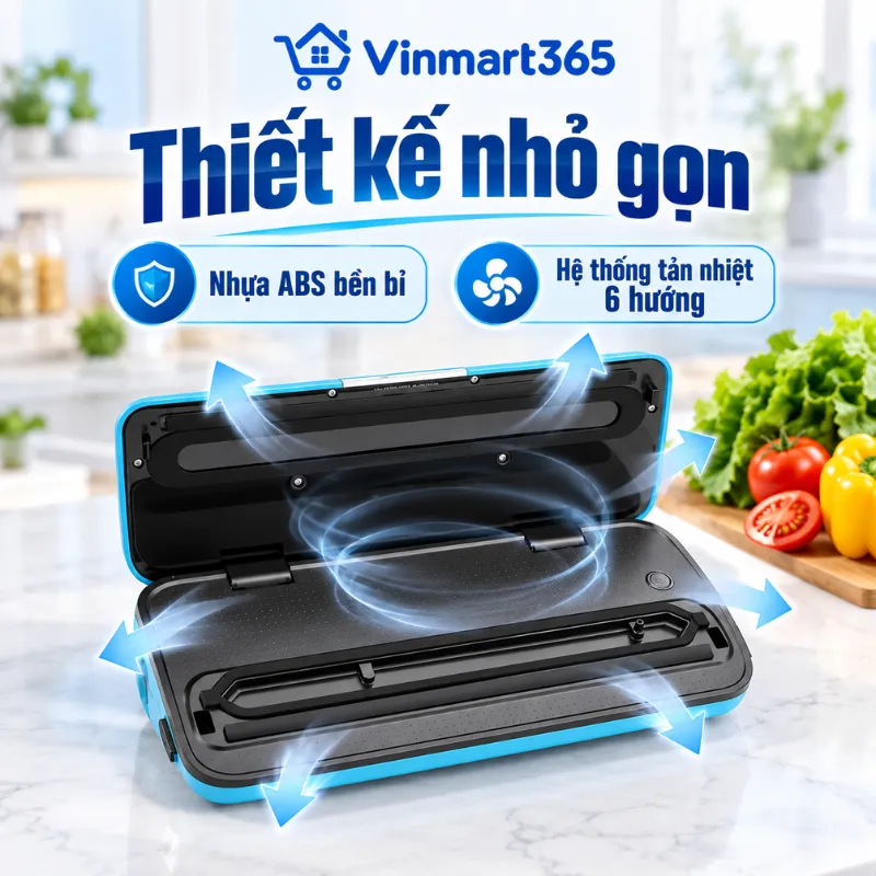Thiết kế nhỏ gọn bằng nhựa ABS, tích hợp hệ thống tản nhiệt