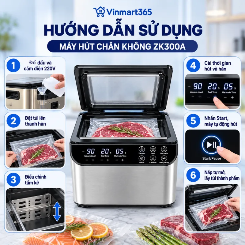 Hướng dẫn sử dụng máy hút chân không tự động ZK300A