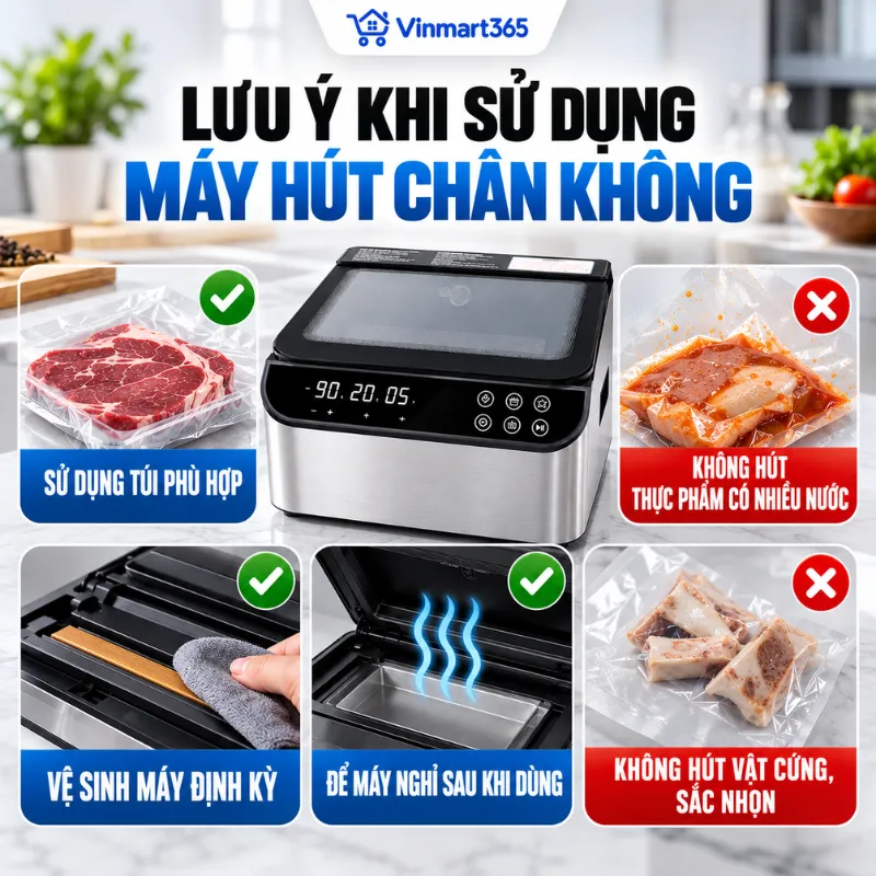 Lưu ý khi sử dụng máy hút chân không ZK300A