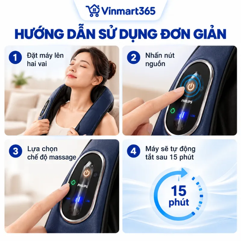 Hướng dẫn sử dụng máy massage cổ vai gáy Philips PPM3521