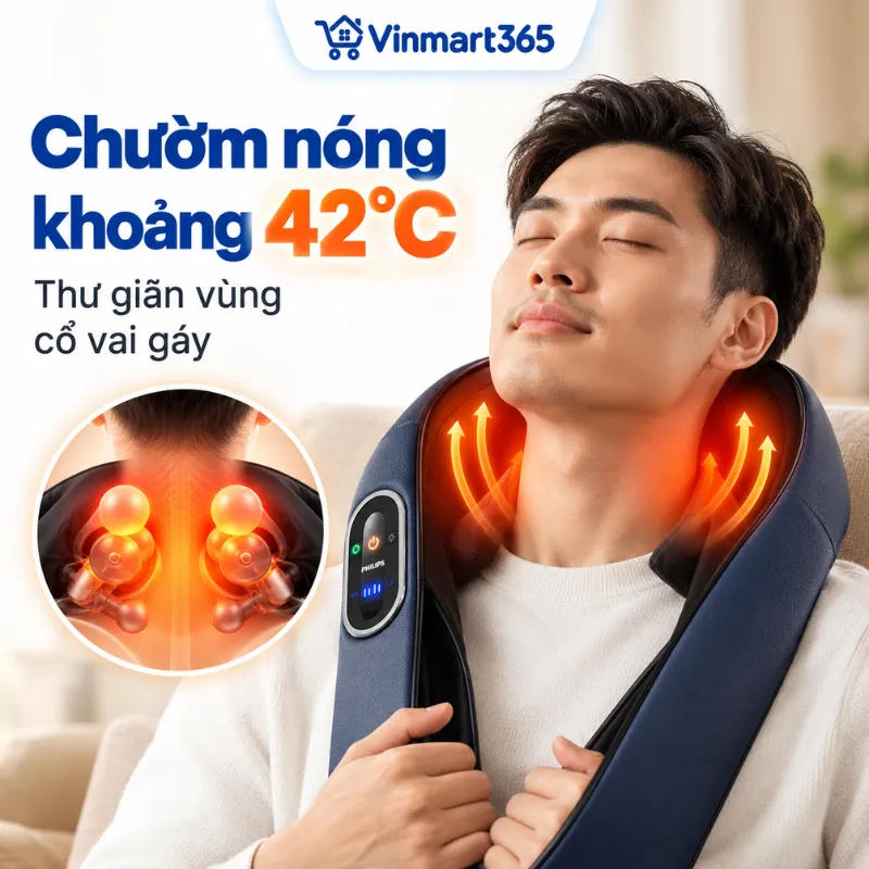 Chườm nóng khoảng 42°C, thư giãn vùng cổ vai gáy