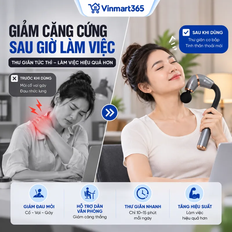 Lợi ích khi sử dụng máy massage cầm tay Kachi MK405
