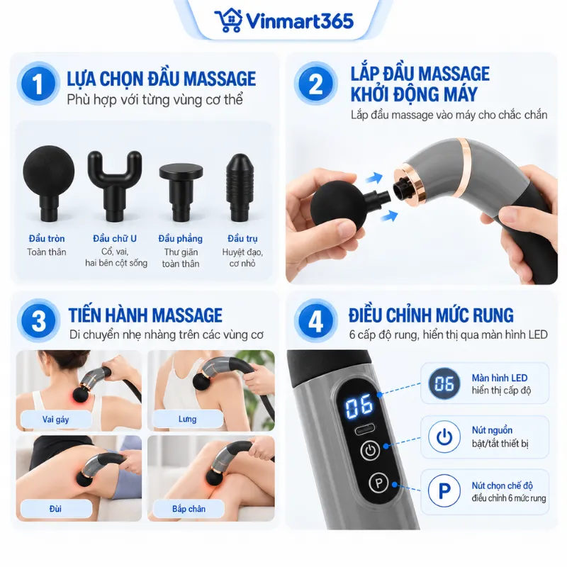 Hướng dẫn sử dụng máy massage cầm tay Kachi MK405