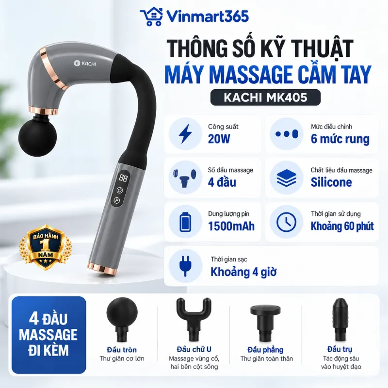 Thông tin sản phẩm máy massage cầm tay Kachi MK405