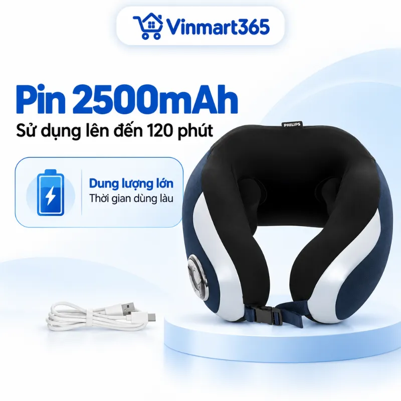 Pin 2500mAh, sử dụng lên đến 120 phút