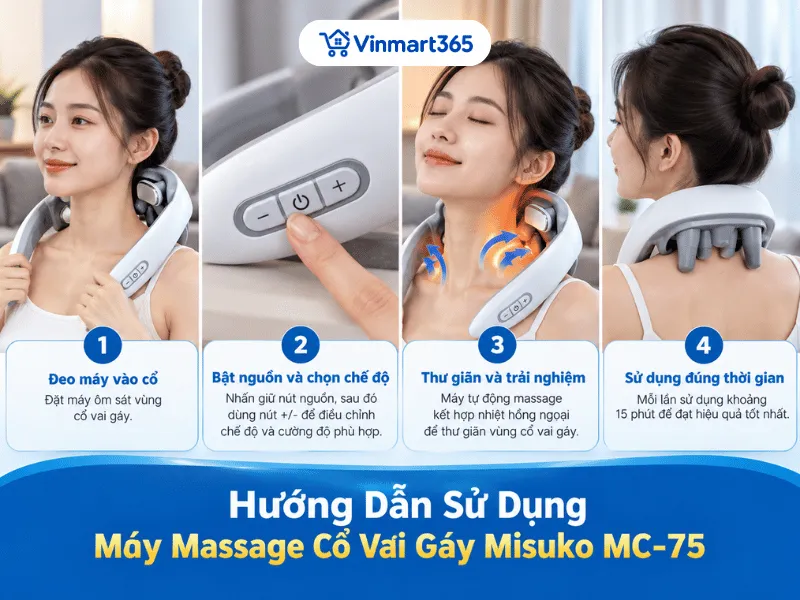 Hướng dẫn sử dụng Máy Massage Cổ Vai Gáy Misuko MC-75