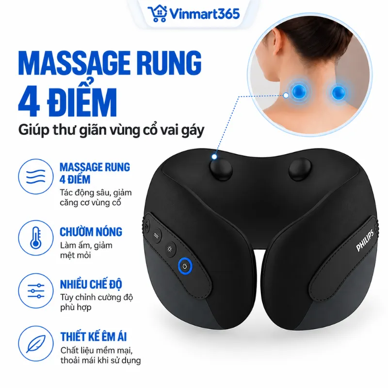 Massage rung 4 điểm giúp thư giãn vùng cổ