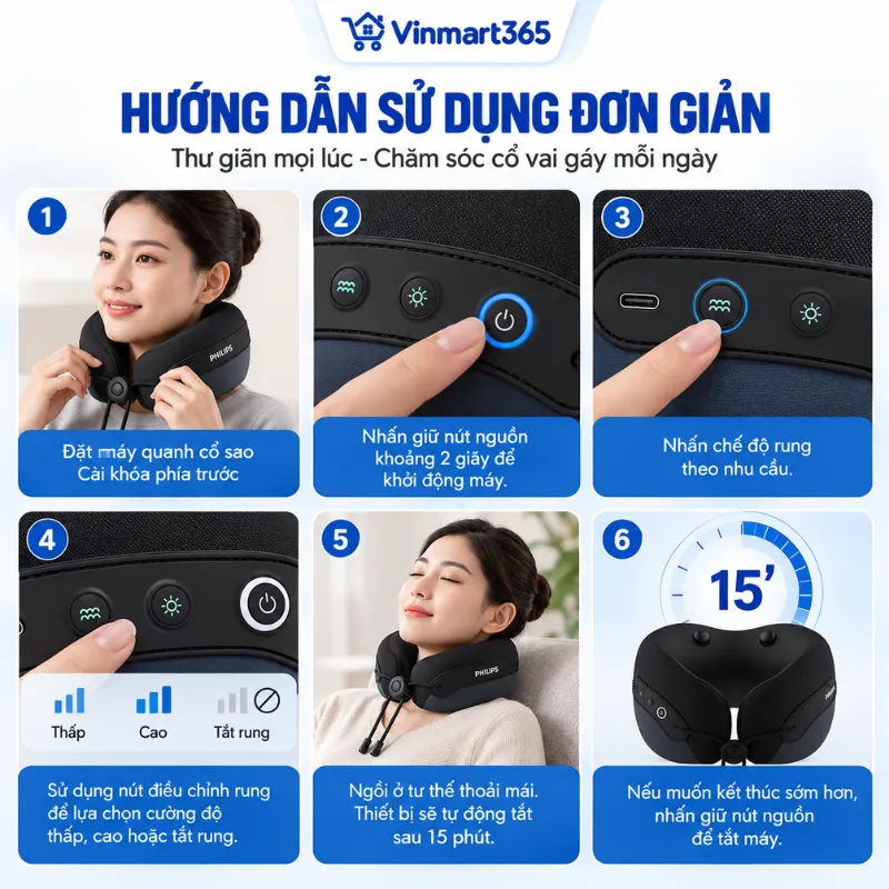 Hướng dẫn sử dụng máy massage cổ vai gáy Philips 3306N-EMS chính hãng