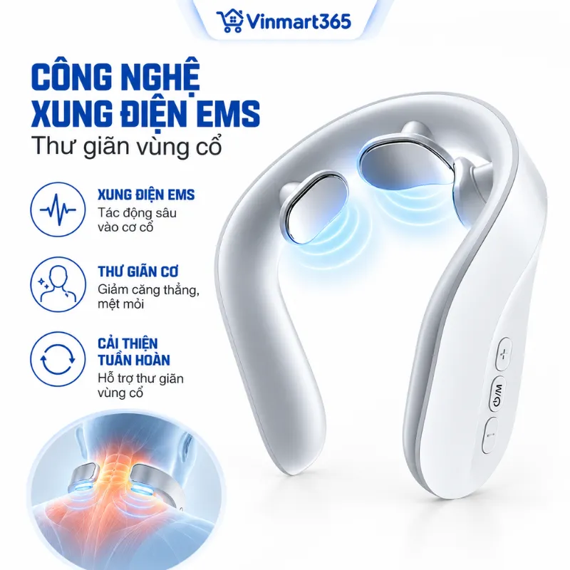 Công nghệ xung điện EMS, thư giãn vùng cổ