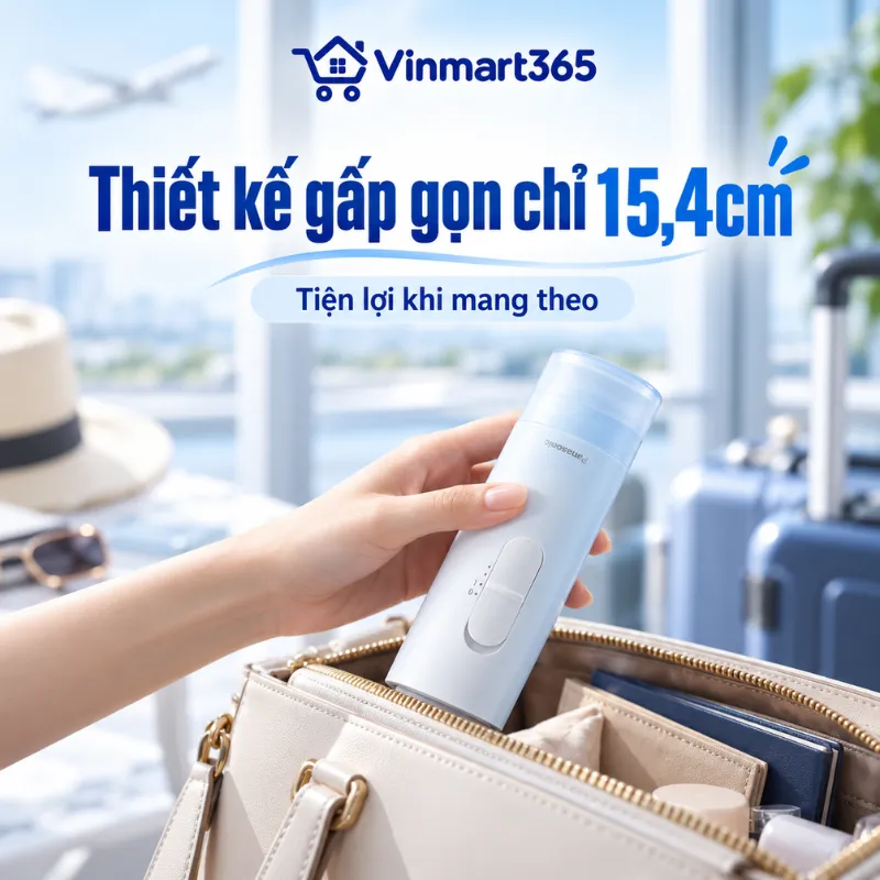 Thiết kế gấp gọn chỉ 15,4cm, tiện lợi khi mang theo