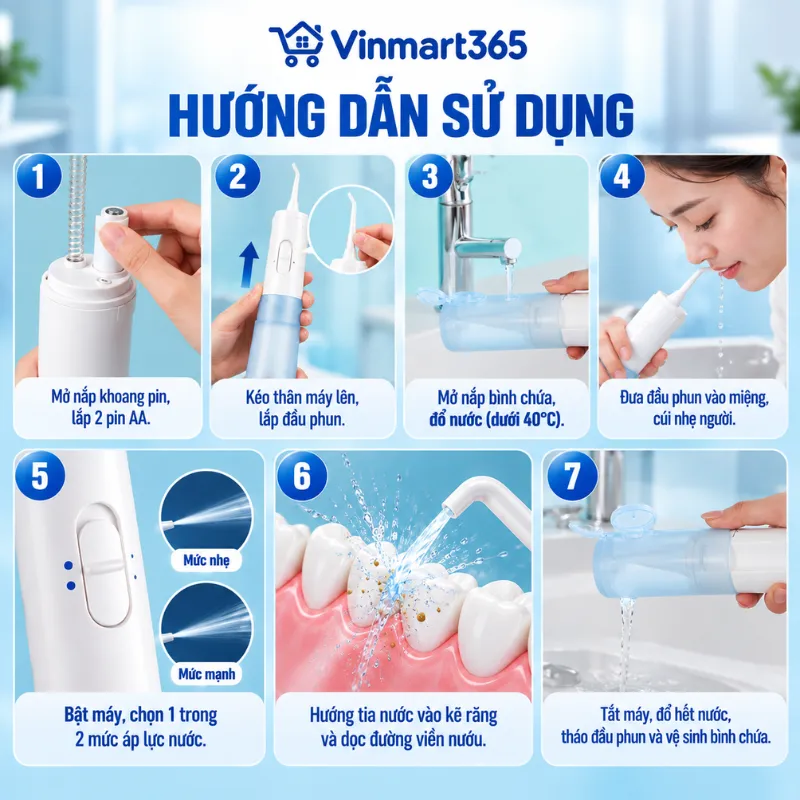 Hướng dẫn sử dụng máy tăm nước Panasonic EW-DJ11