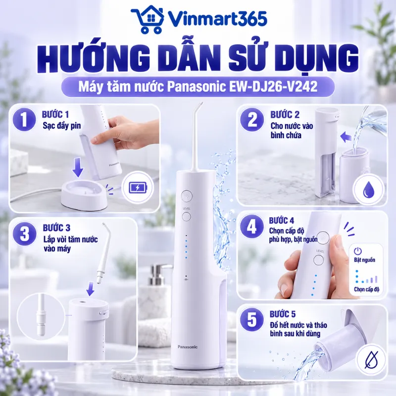 Hướng dẫn sử dụng máy tăm nước Panasonic EW-DJ26-V242
