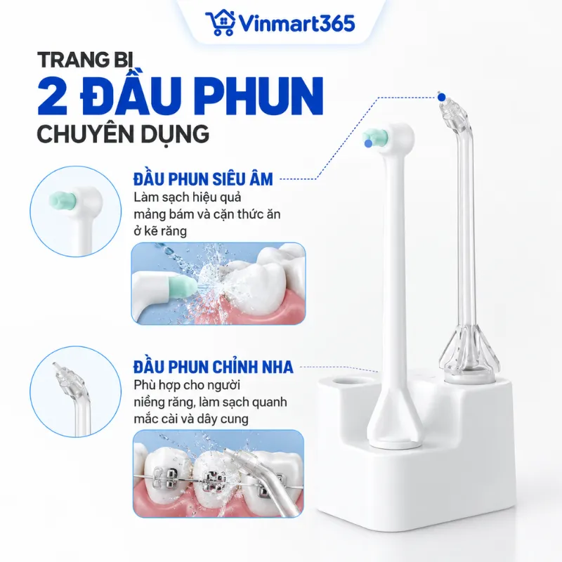 Trang bị 2 đầu phun chuyên dụng