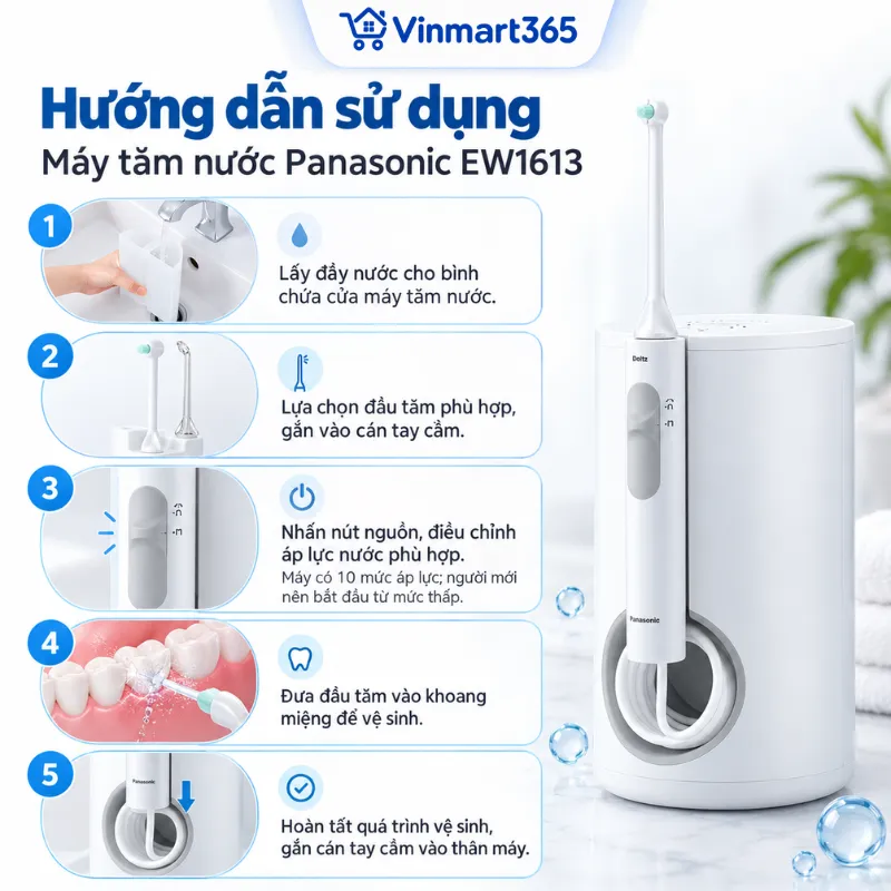 Hướng dẫn sử dụng máy tăm nước Panasonic EW1613