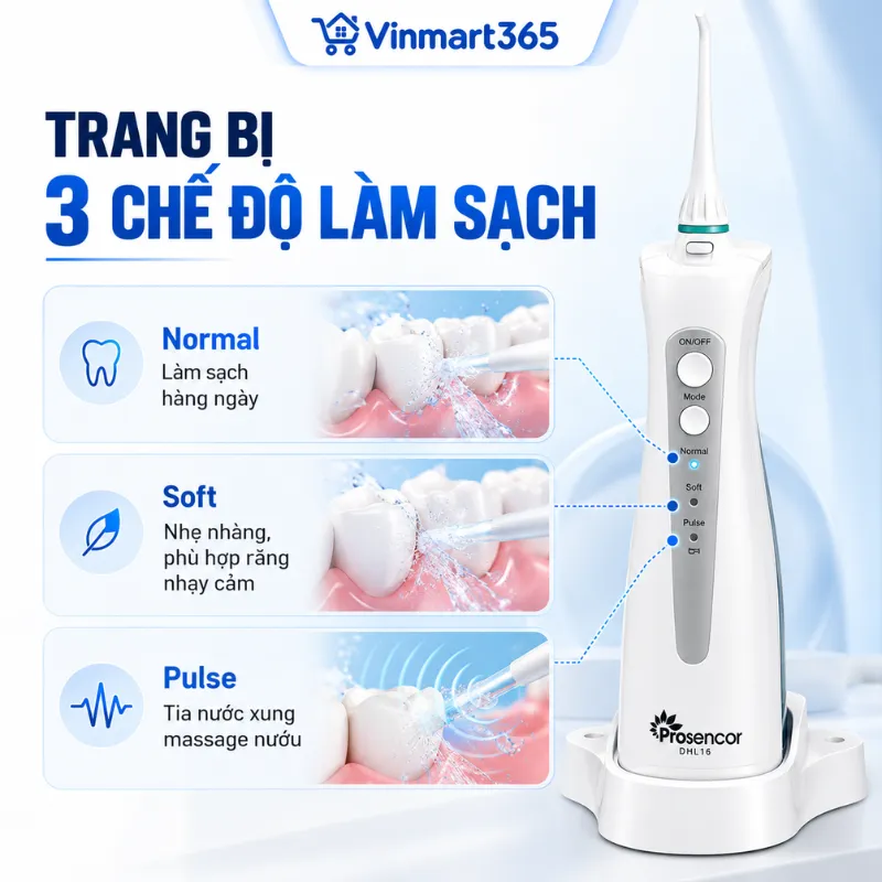 Trang bị 3 chế độ làm sạch
