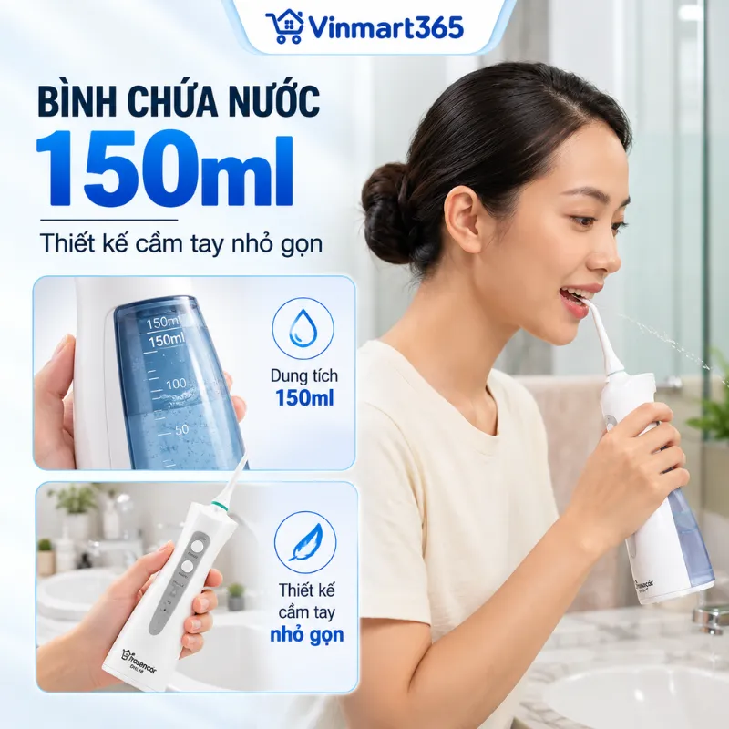 Bình chứa nước 150ml, thiết kế cầm tay nhỏ gọn