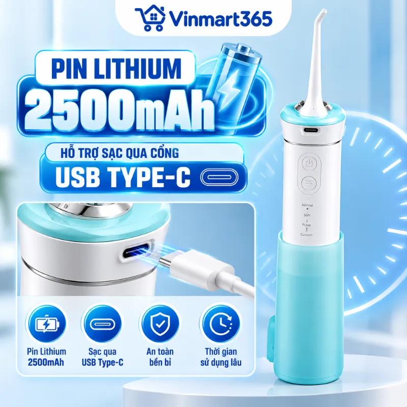 Pin Lithium 2500mAh, sử dụng lên đến 30 ngày sau mỗi lần sạc