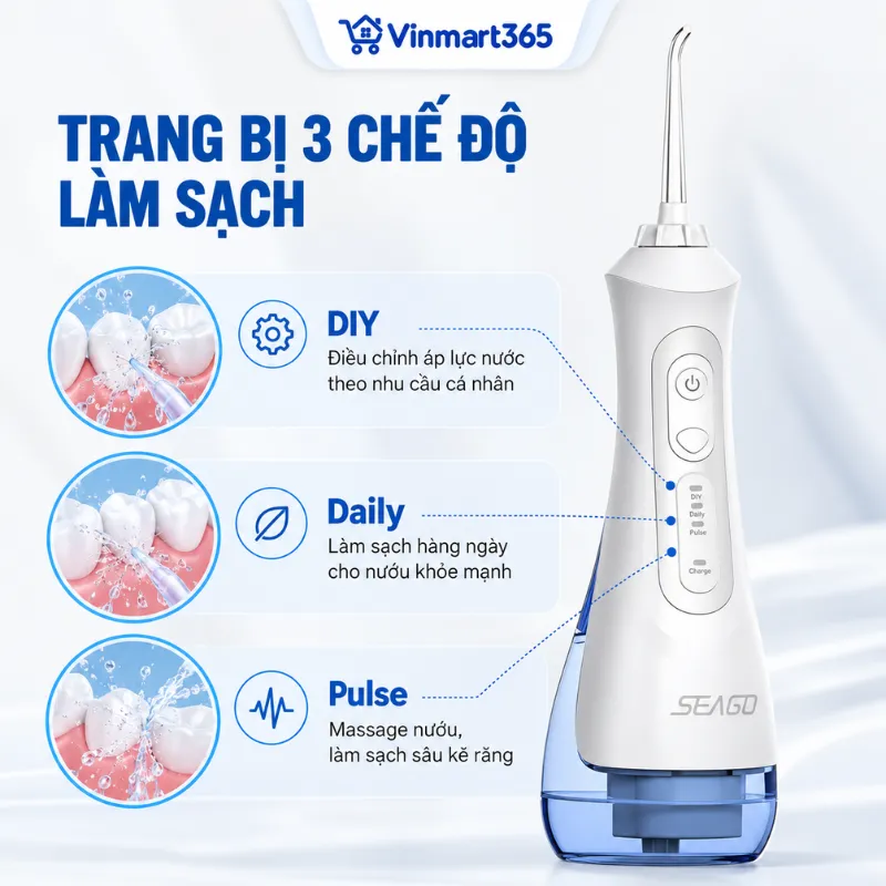 Trang bị 3 chế độ làm sạch