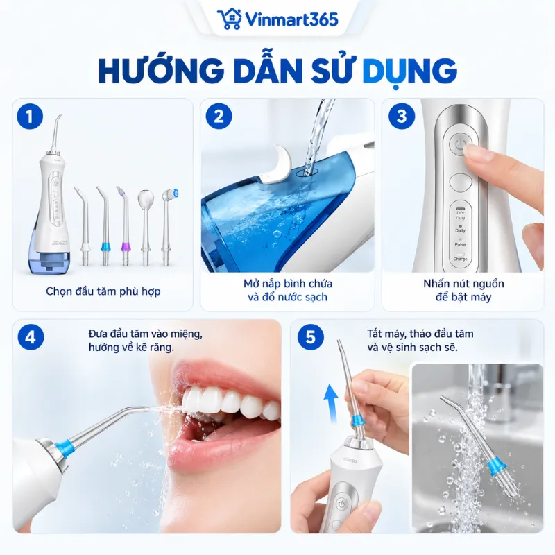 Hướng dẫn sử dụng sản phẩm máy tăm nước Seago SG-833