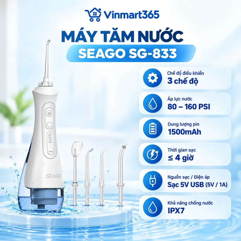 Thông tin sản phẩm máy tăm nước Seago SG-833 cao cấp