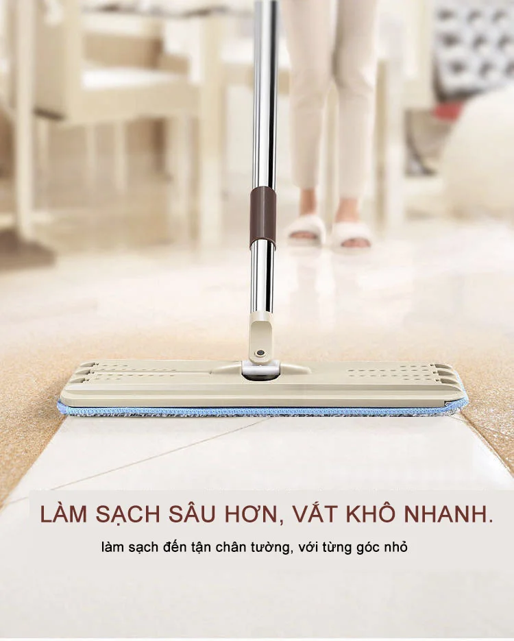 Cây Lau Nhà Tự Vắt Xoay 360 Độ Thông Minh