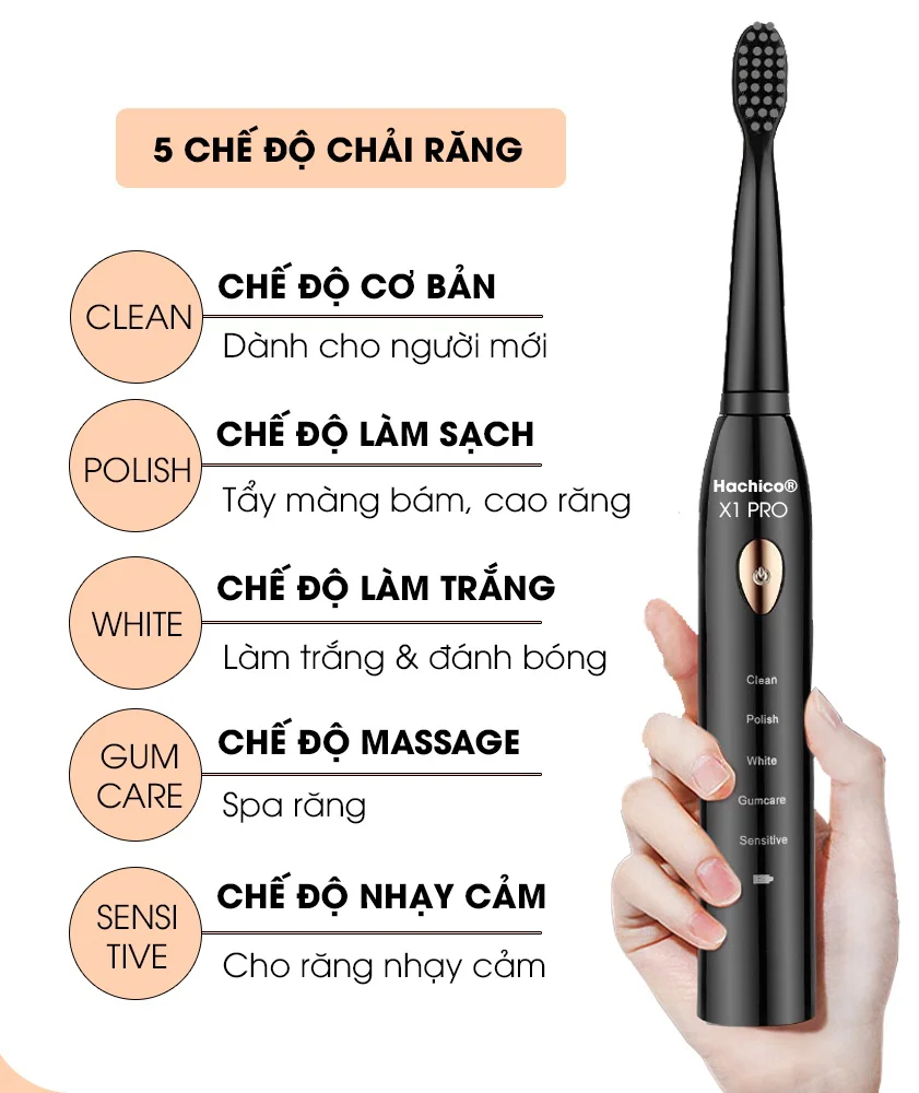 Bàn Chải Đánh Răng Điện Hachico Sonic X1