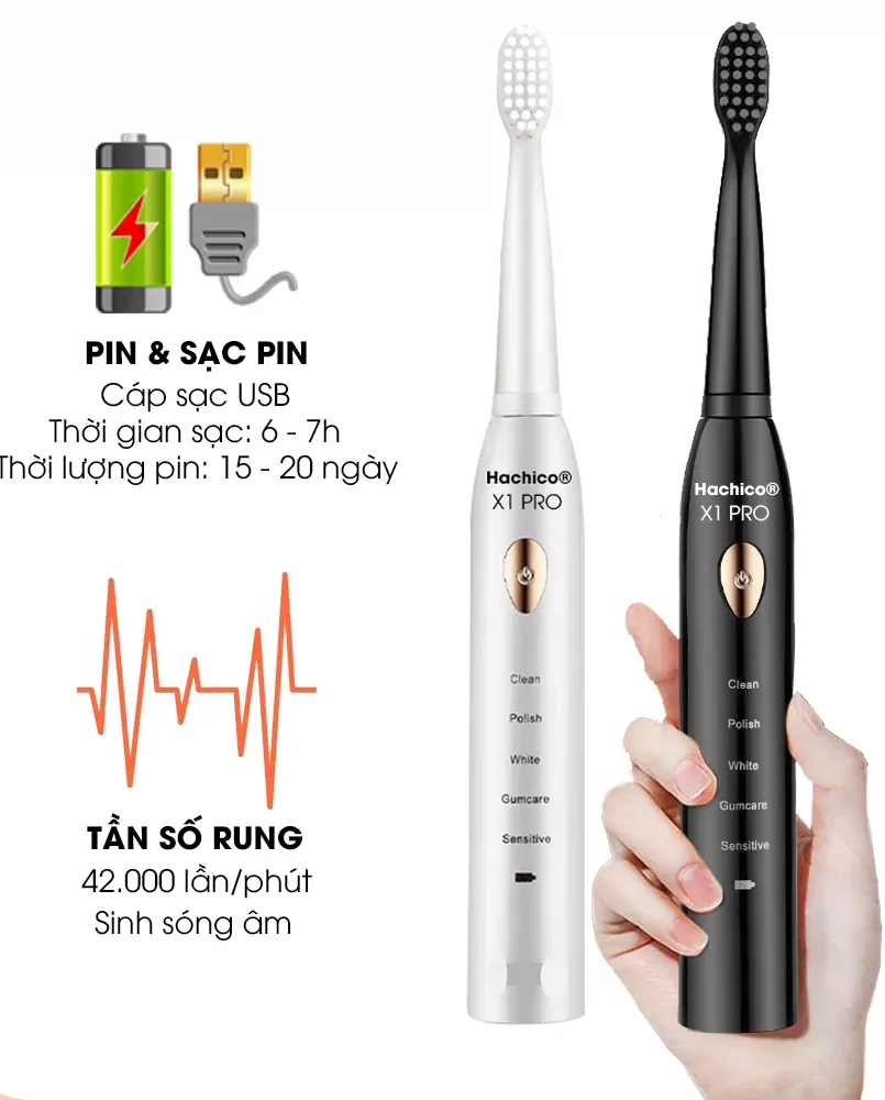 Bàn Chải Đánh Răng Điện Hachico Sonic X1
