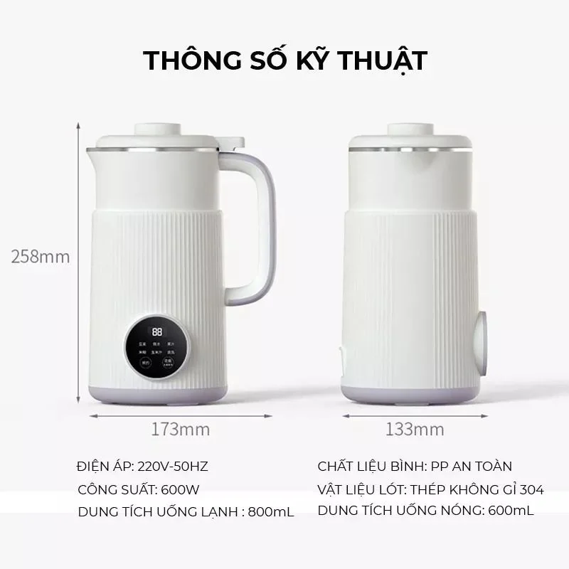 Thông số máy làm sữa hạt