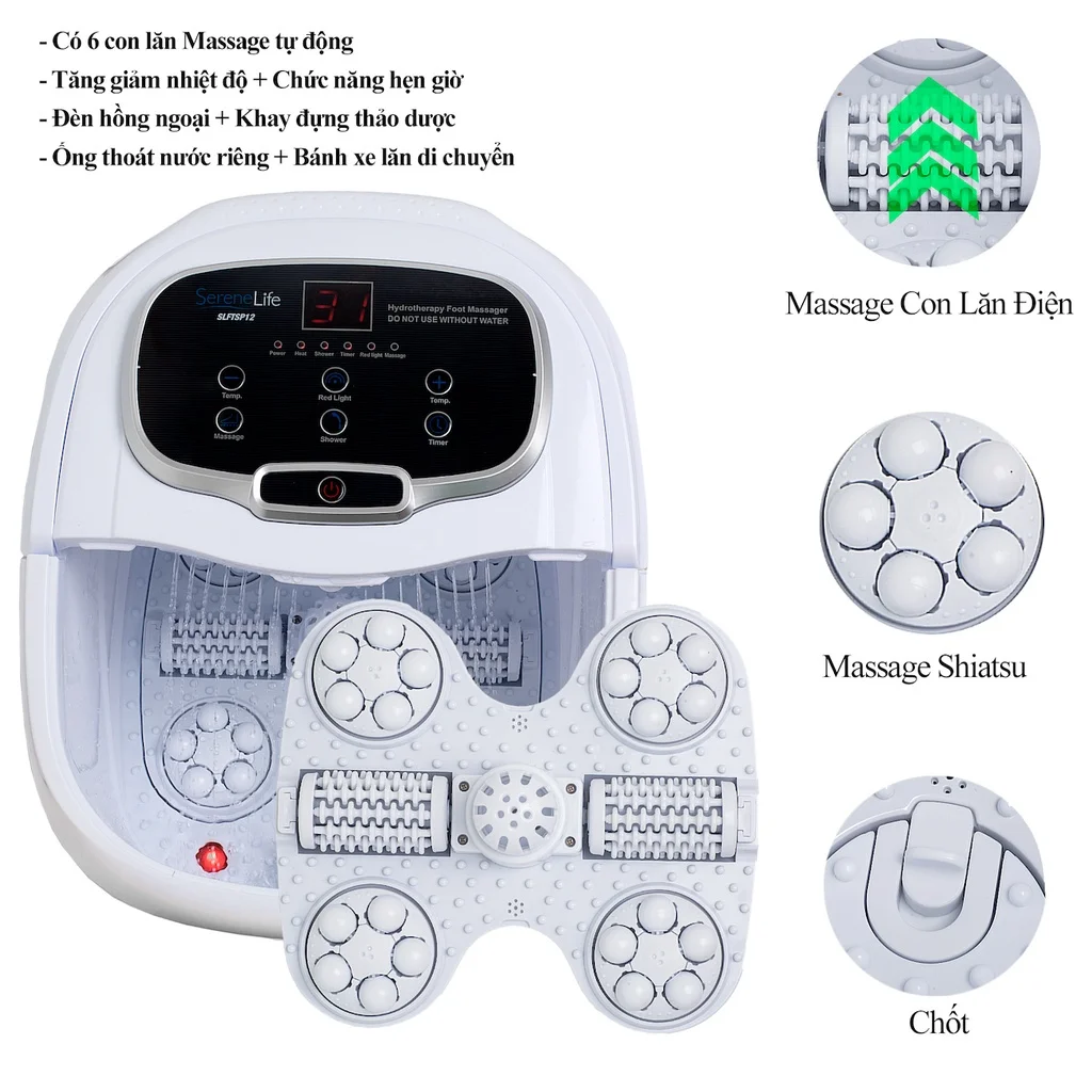 Bồn ngâm chân massage SereneLife SL12