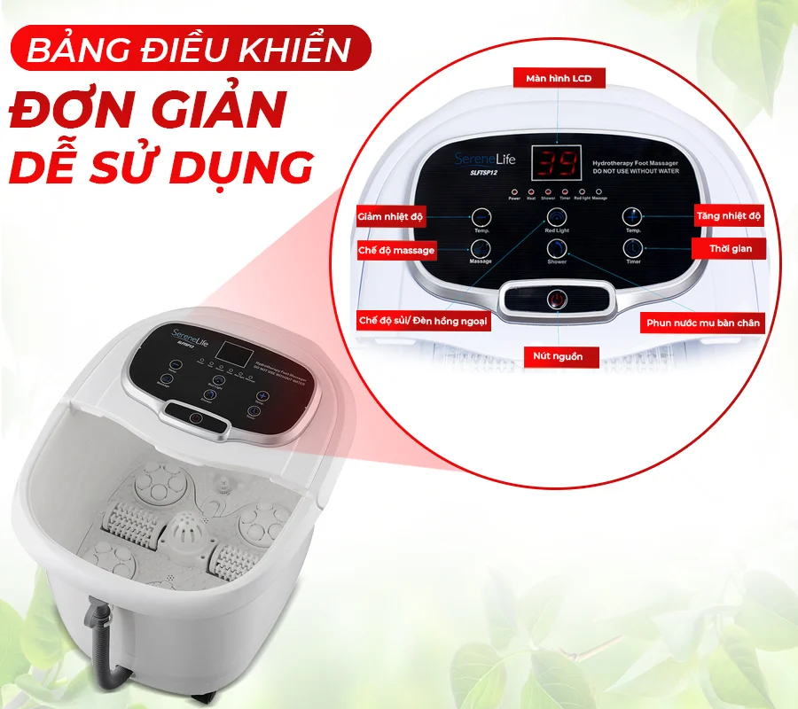 Bồn ngâm chân massage SereneLife SL12