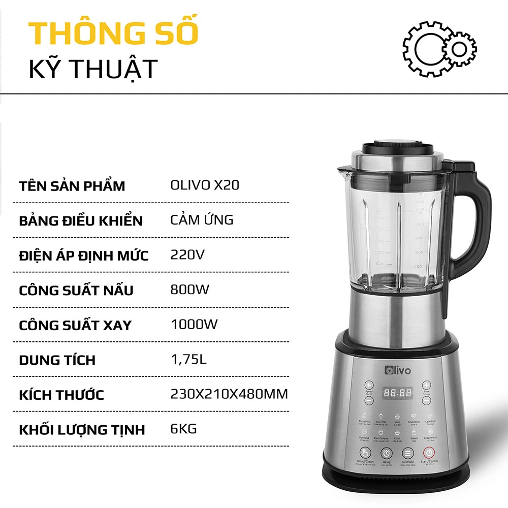 Máy làm sữa hạt Olivo X20 Plus