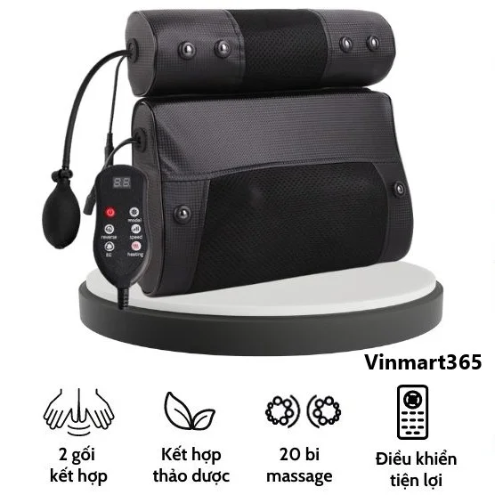 Gối massage Nintaus 20 bi hồng ngoại Nhật Bản