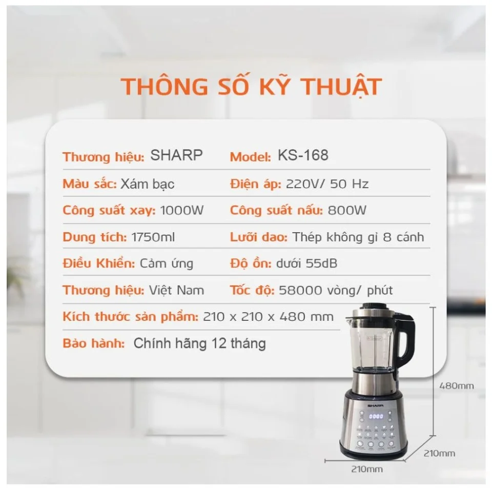 Máy làm sữa hạt Sharp KS-168